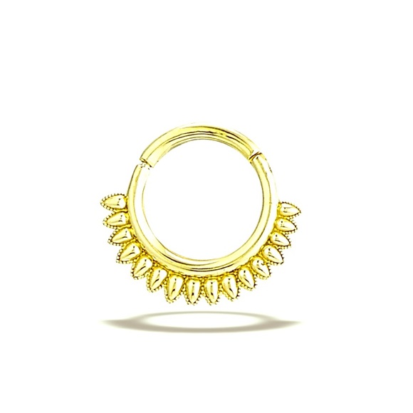 Body Gems 14k gold Athena Clicker Hoop earring - Picture 1 of 12